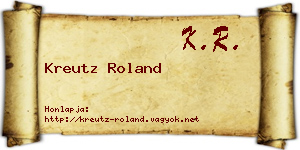 Kreutz Roland névjegykártya